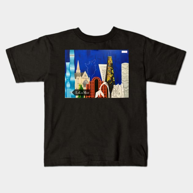 Chicago Architectural Menagerie Kids T-Shirt by LaLaMay